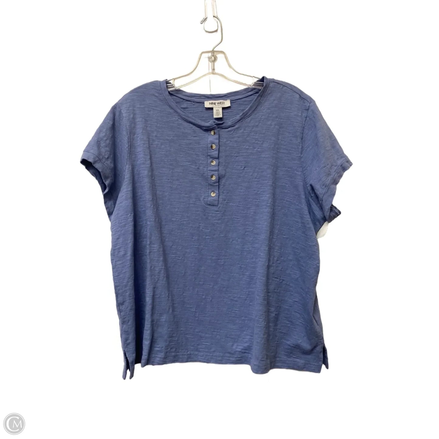 Top Short Sleeve Basic By Nine West In Blue, Size: Xxl
