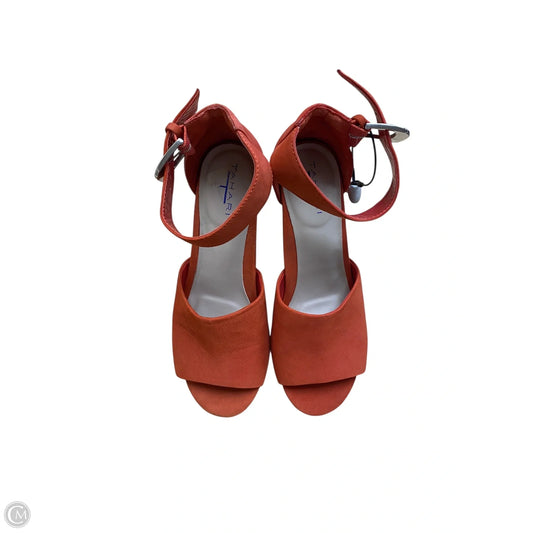 Sandals Heels Block By T Tahari In Orange, Size: 6.5