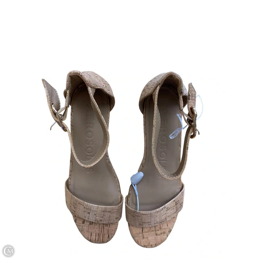 Sandals Heels Wedge By Aerosoles In Tan, Size: 6