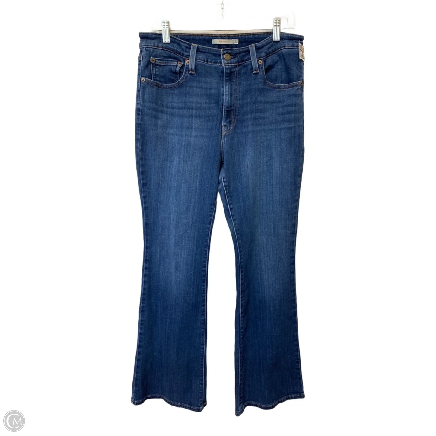 Jeans Flared By Levis In Blue Denim, Size: 14