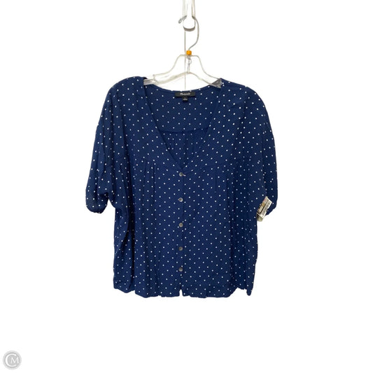 Top Short Sleeve By Madewell In Polkadot Pattern, Size: L