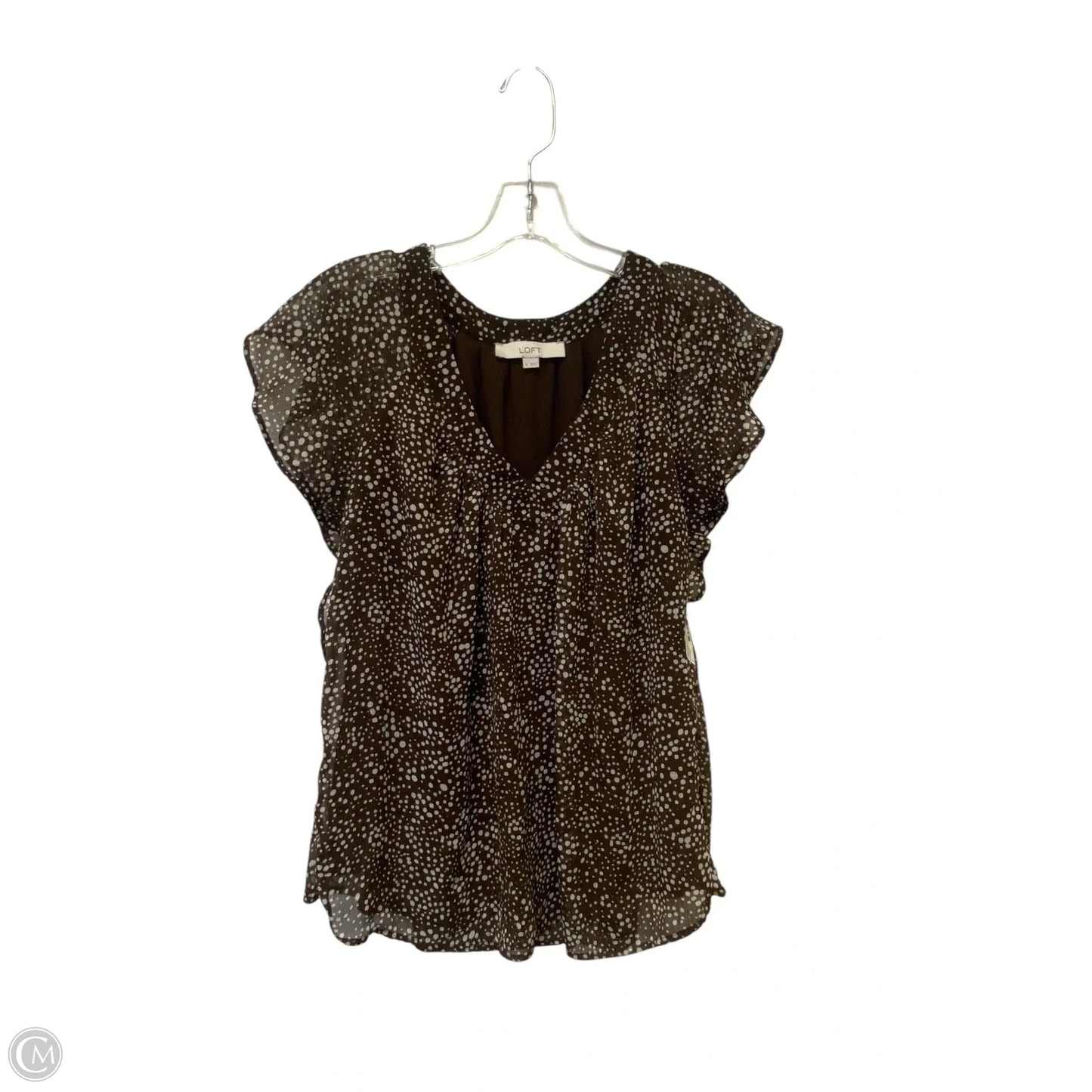 Top Short Sleeve By Loft In Polkadot Pattern, Size: Xl