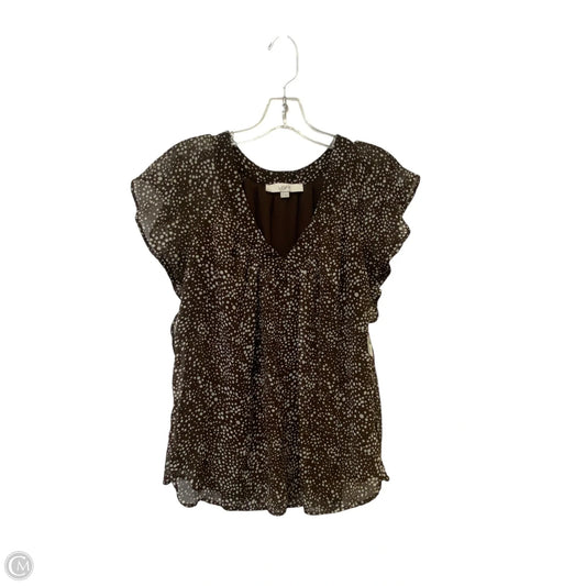 Top Short Sleeve By Loft In Polkadot Pattern, Size: Xl