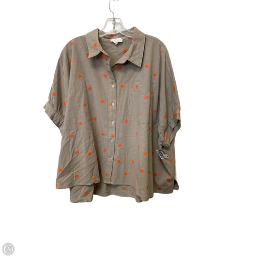 Top Short Sleeve By Easel In Taupe, Size: S