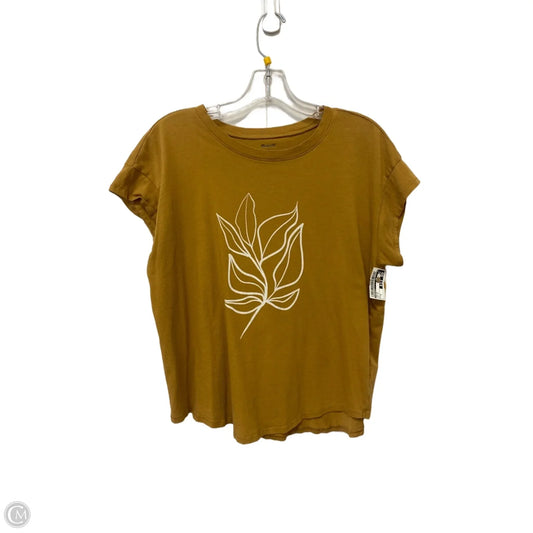 Top Short Sleeve By Madewell In Yellow, Size: M