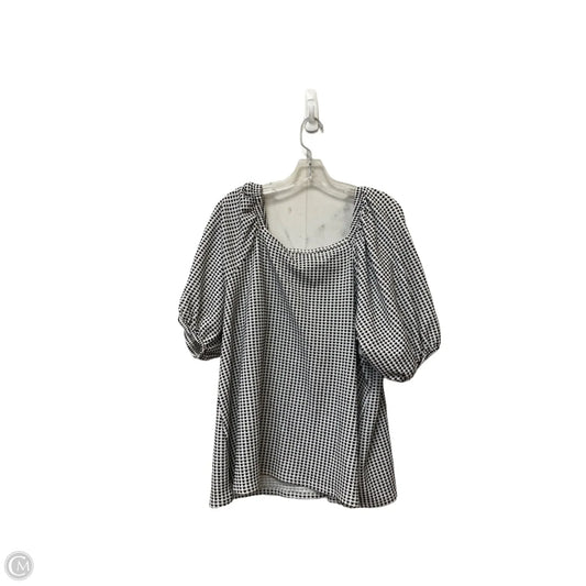 Top Short Sleeve By Ava & Viv In Black & White, Size: 2x