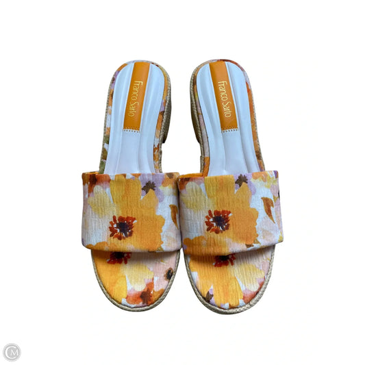 Sandals Heels Block By Franco Sarto In Floral Print, Size: 8