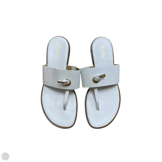 Sandals Flip Flops By Michael By Michael Kors In White, Size: 8