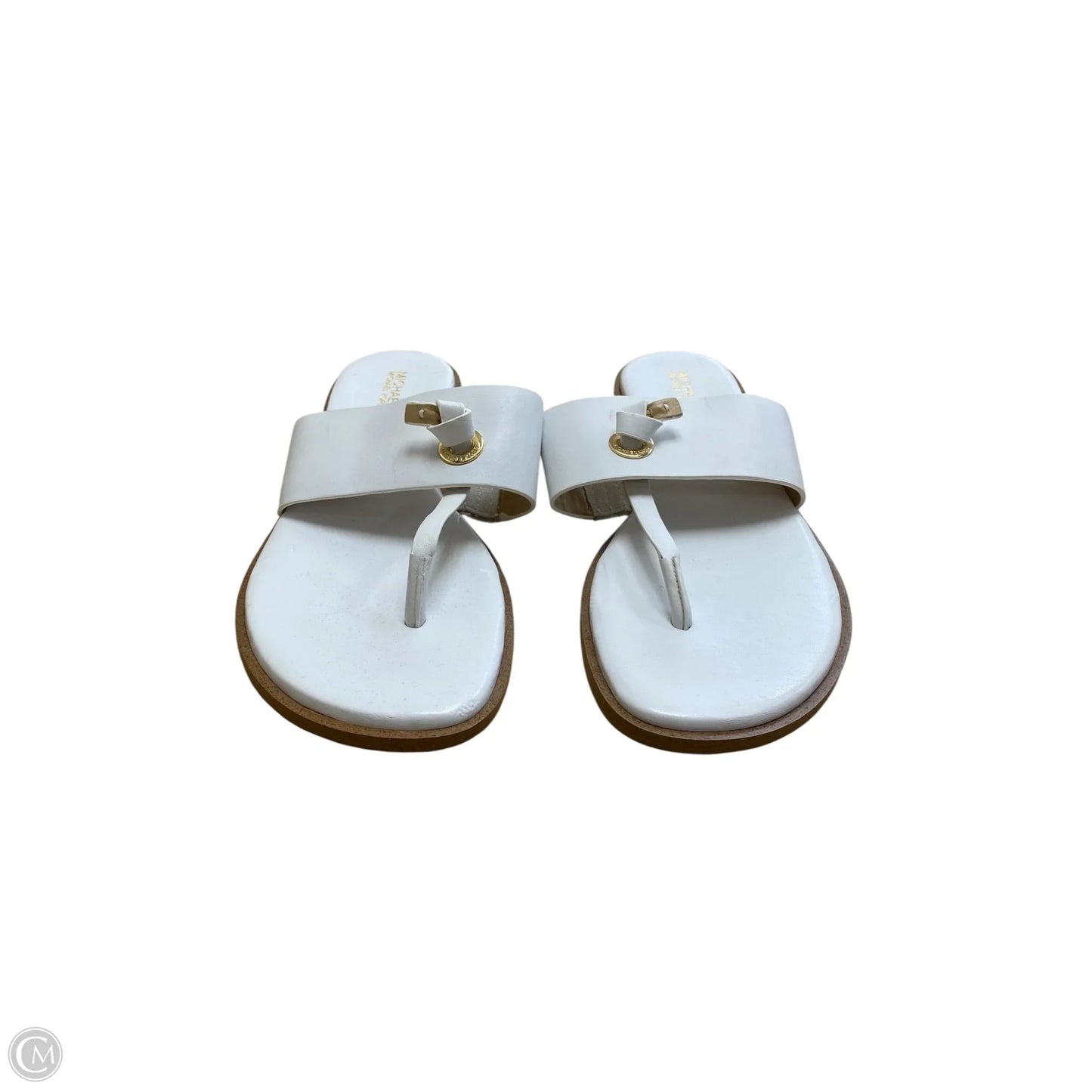 Sandals Flip Flops By Michael By Michael Kors In White, Size: 8