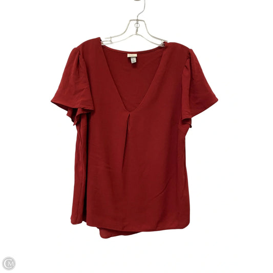 Top Short Sleeve By A New Day In Red, Size: Xl
