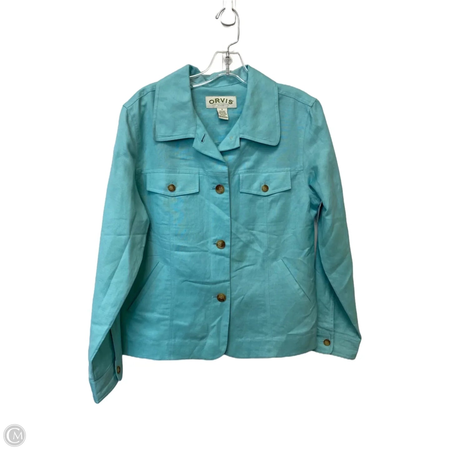 Jacket Shirt By Orvis In Blue, Size: S
