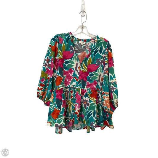 Top Short Sleeve By Chicos In Floral Print, Size: 2