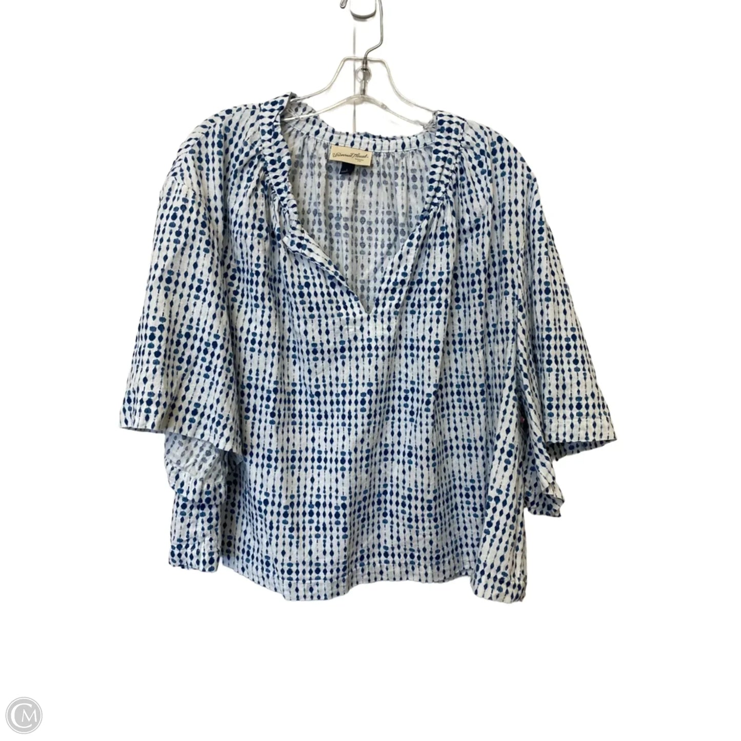 Top Short Sleeve By Universal Thread In Blue & White, Size: L