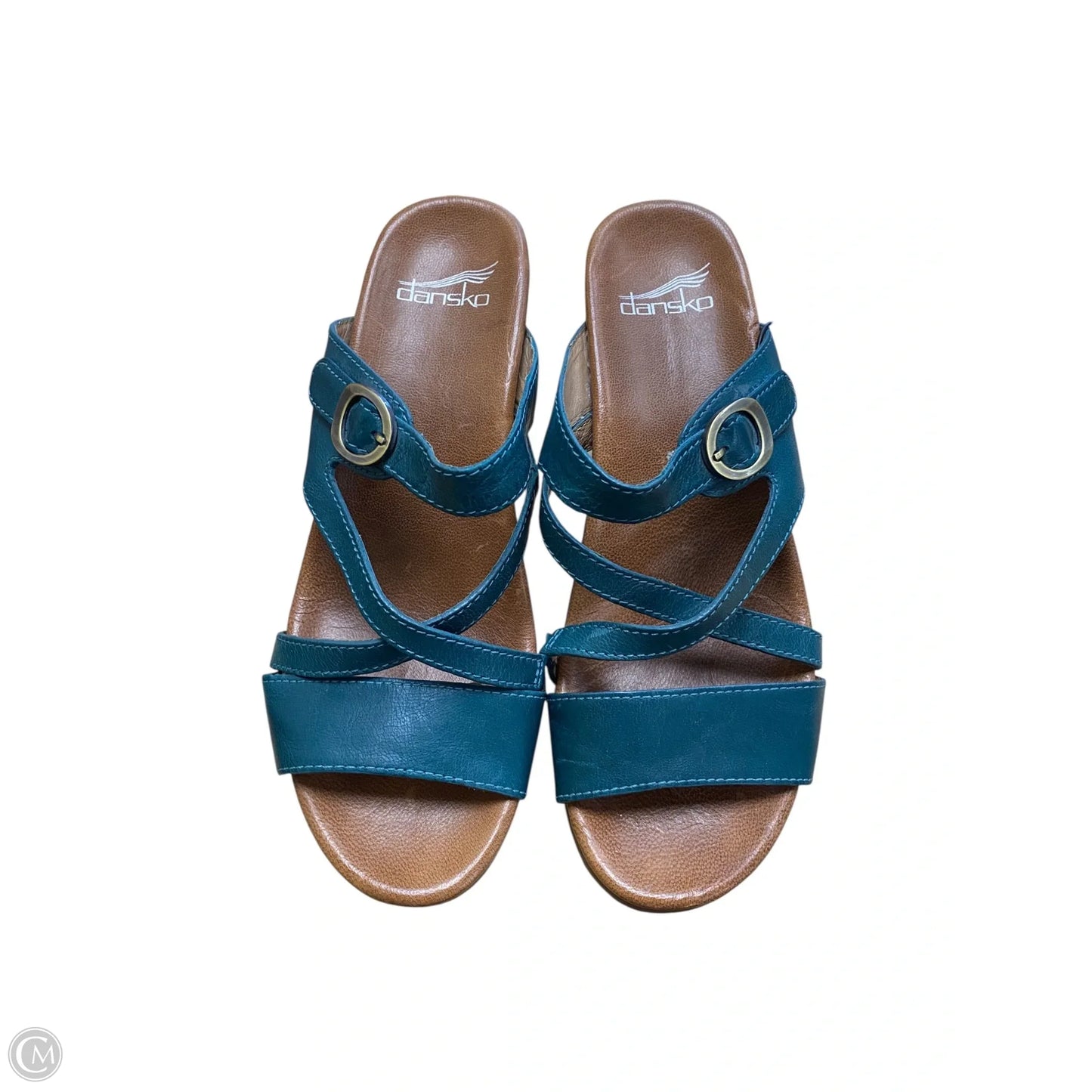Sandals Heels Wedge By Dansko In Teal, Size: 7