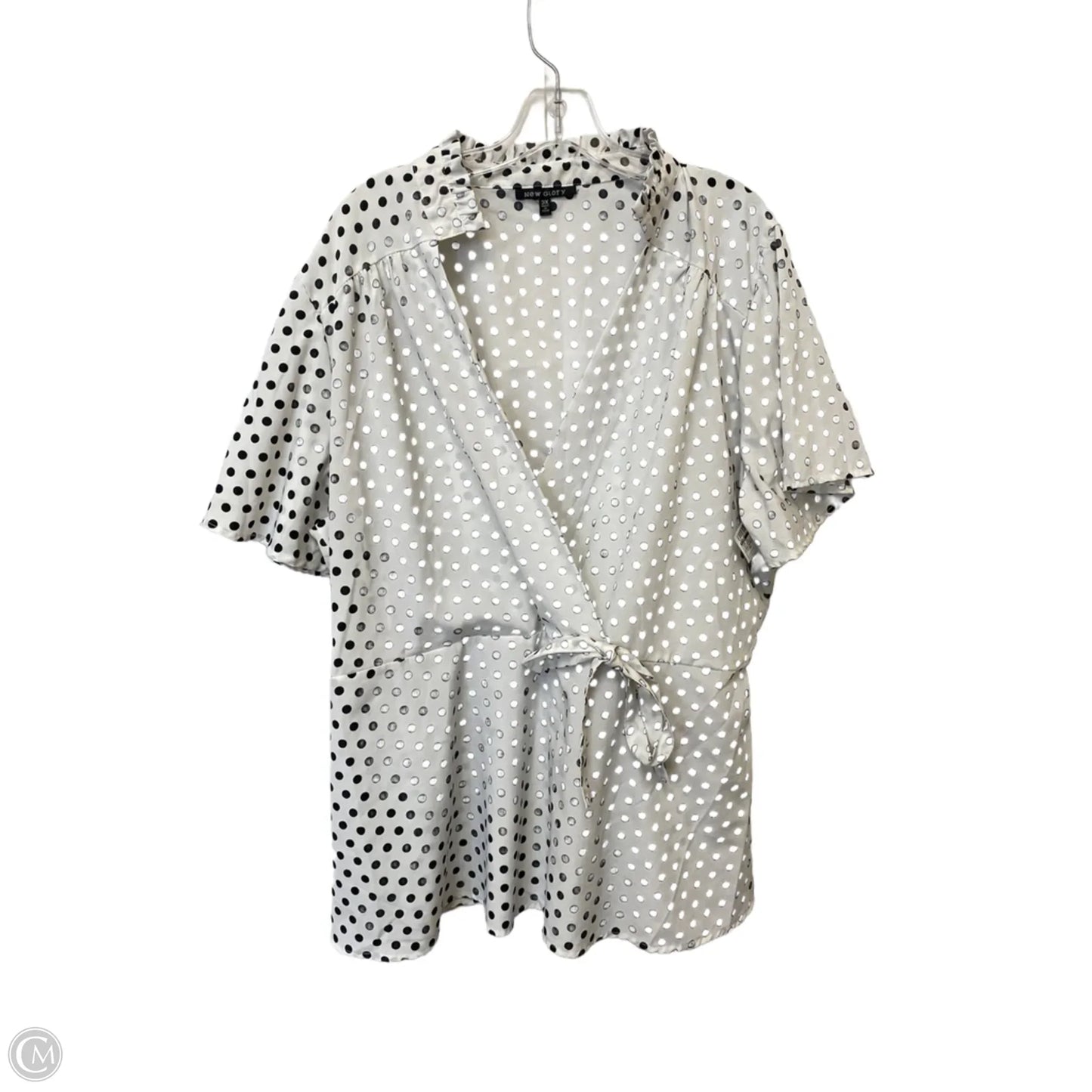 Top Short Sleeve By Cmf In Polkadot Pattern, Size: 3x