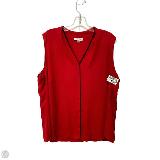 Top Sleeveless Basic By Calvin Klein In Red, Size: 1x