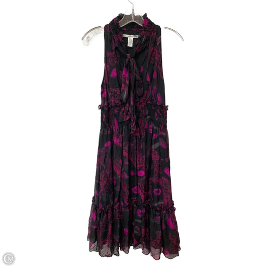 Dress Designer By Diane Von Furstenberg In Black & Purple, Size: 4