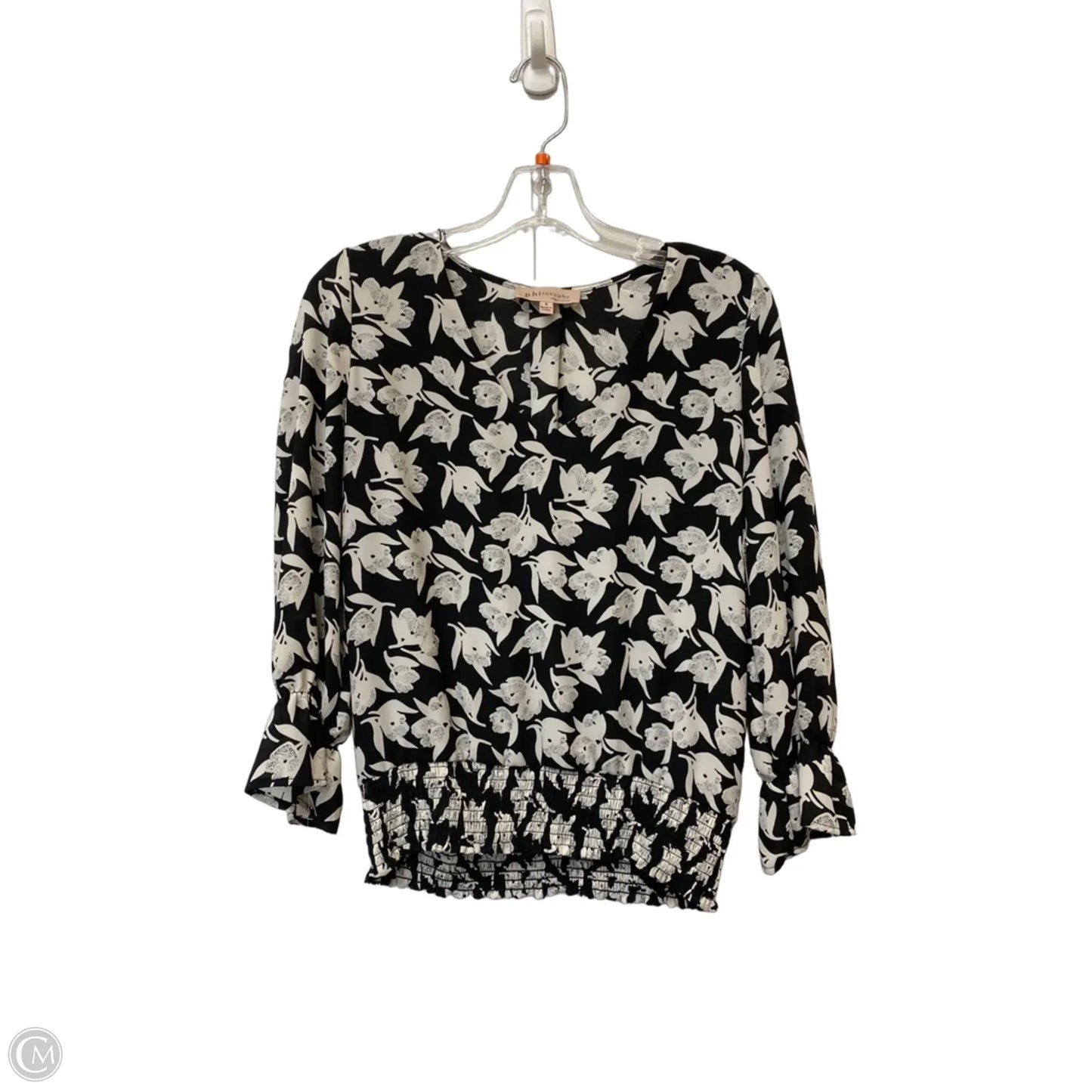 Top Long Sleeve By Philosophy In Black, Size: S