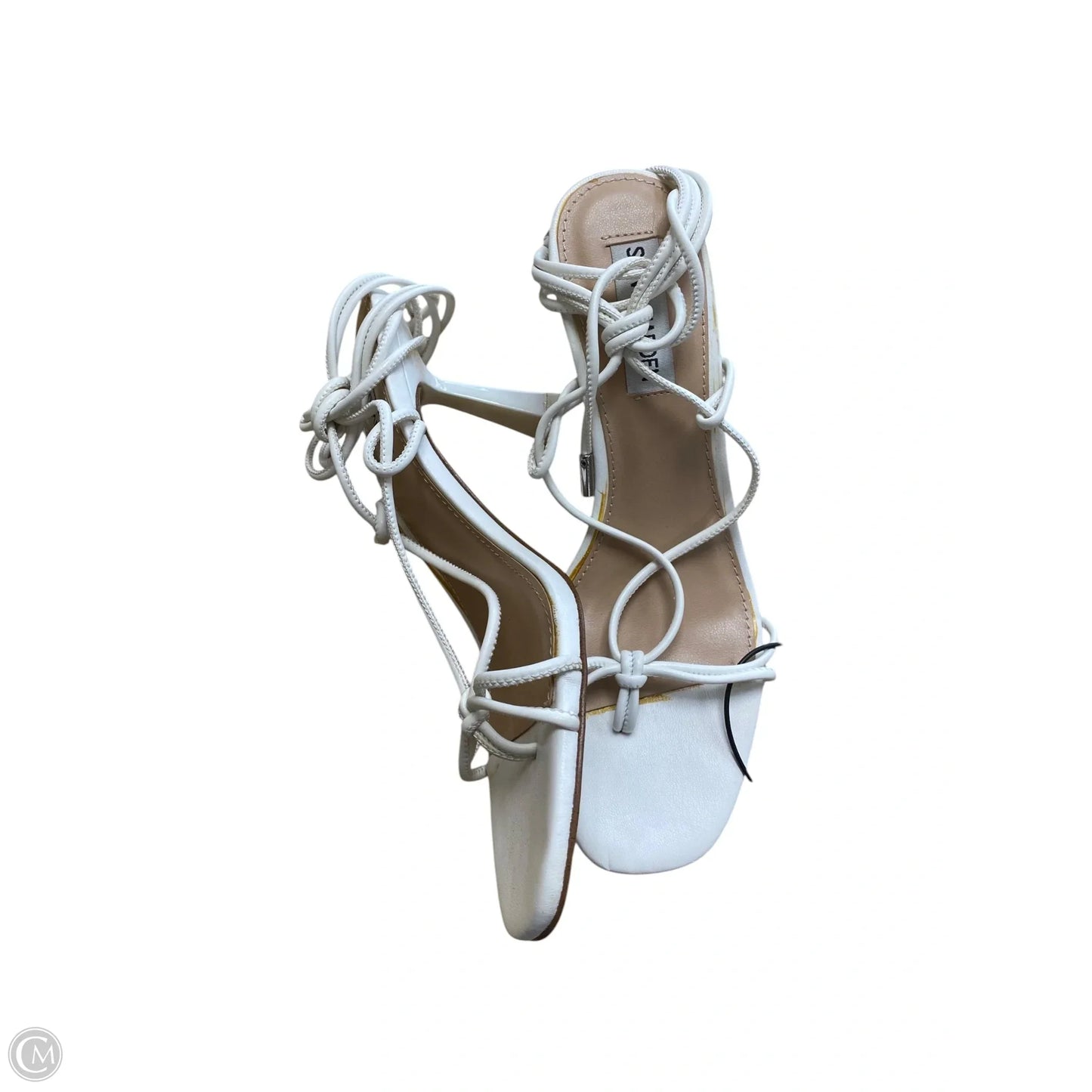 Sandals Heels Block By Steve Madden In White, Size: 7.5