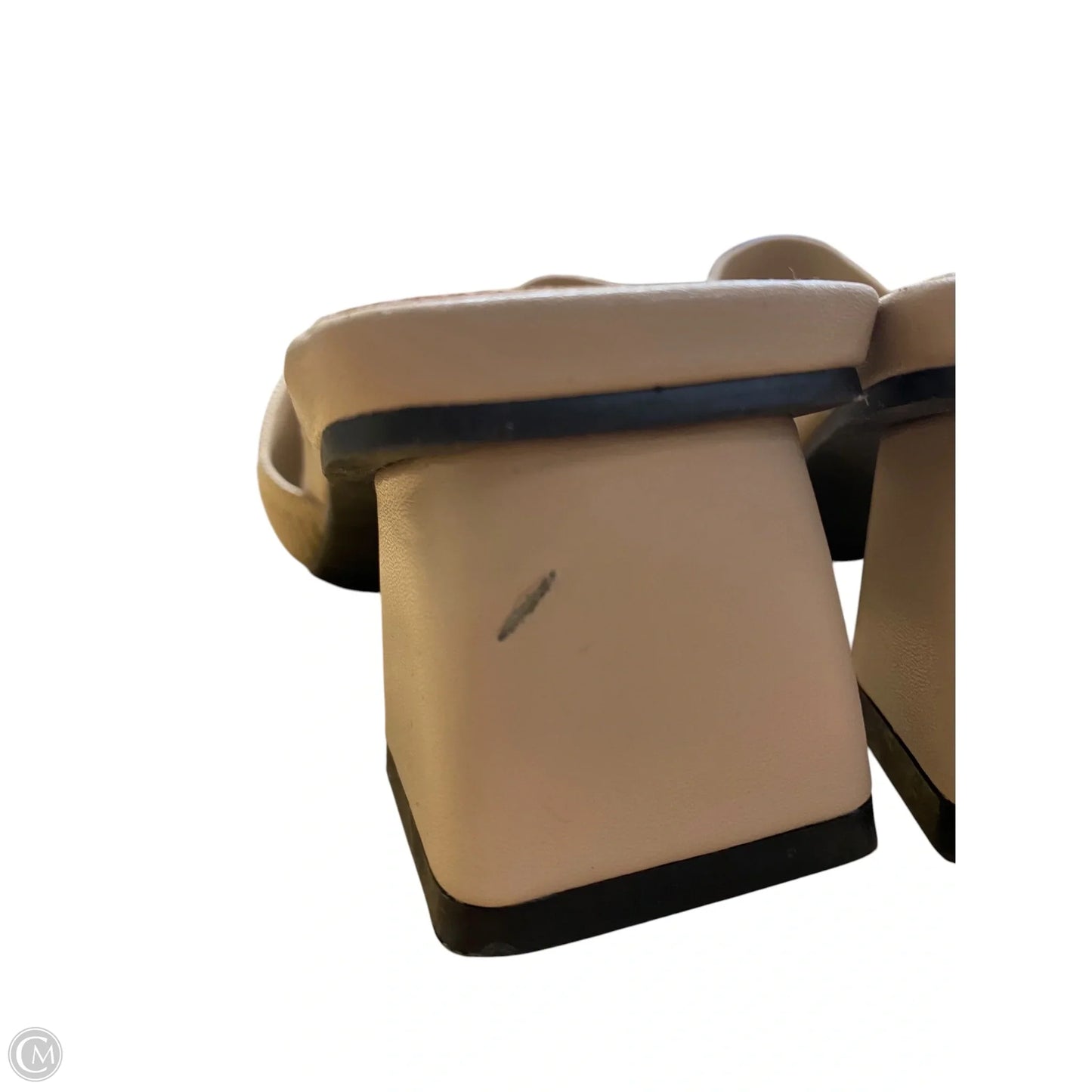 Sandals Heels Block By Clothes Mentor In Tan, Size: 8