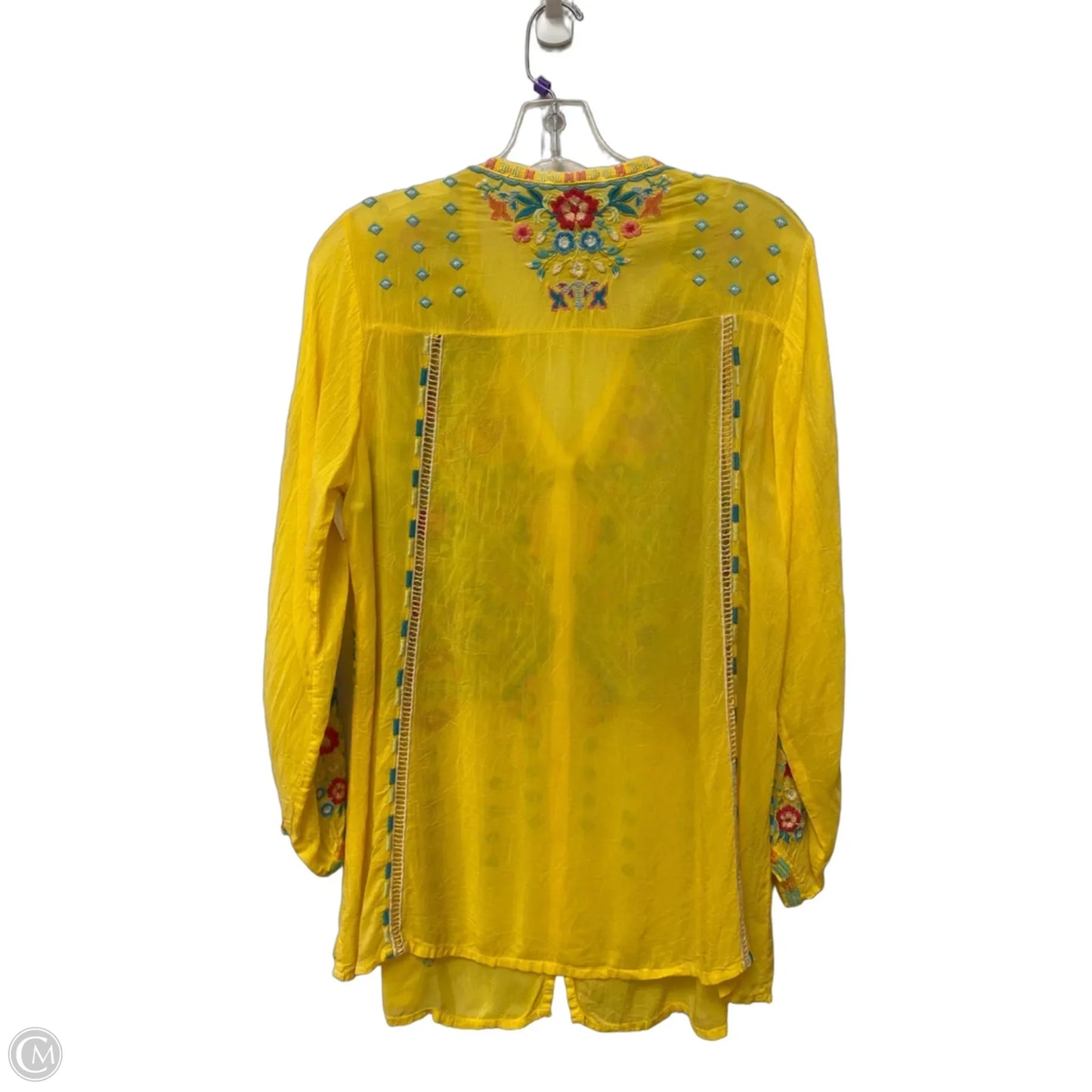 Top Long Sleeve By Johnny Was In Yellow, Size: S