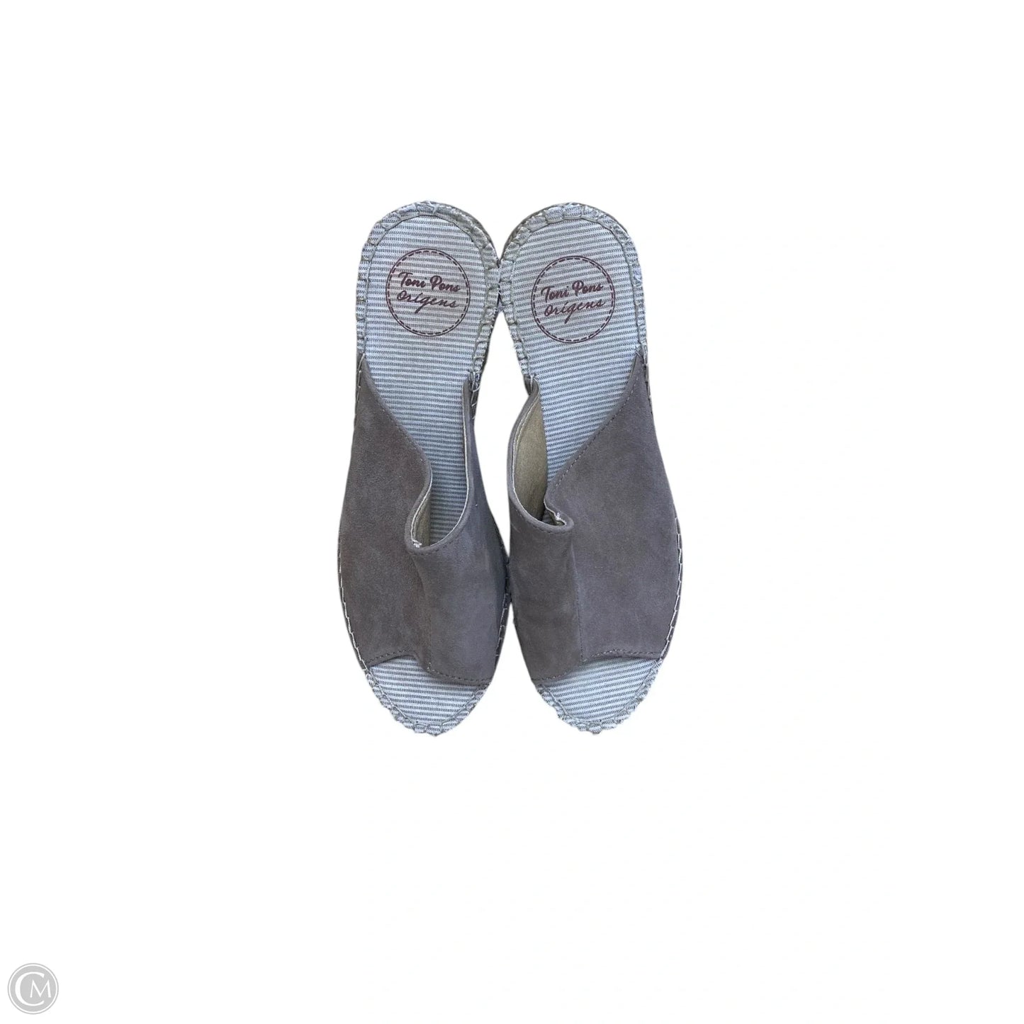 Sandals Heels Wedge By Clothes Mentor In Taupe, Size: 8