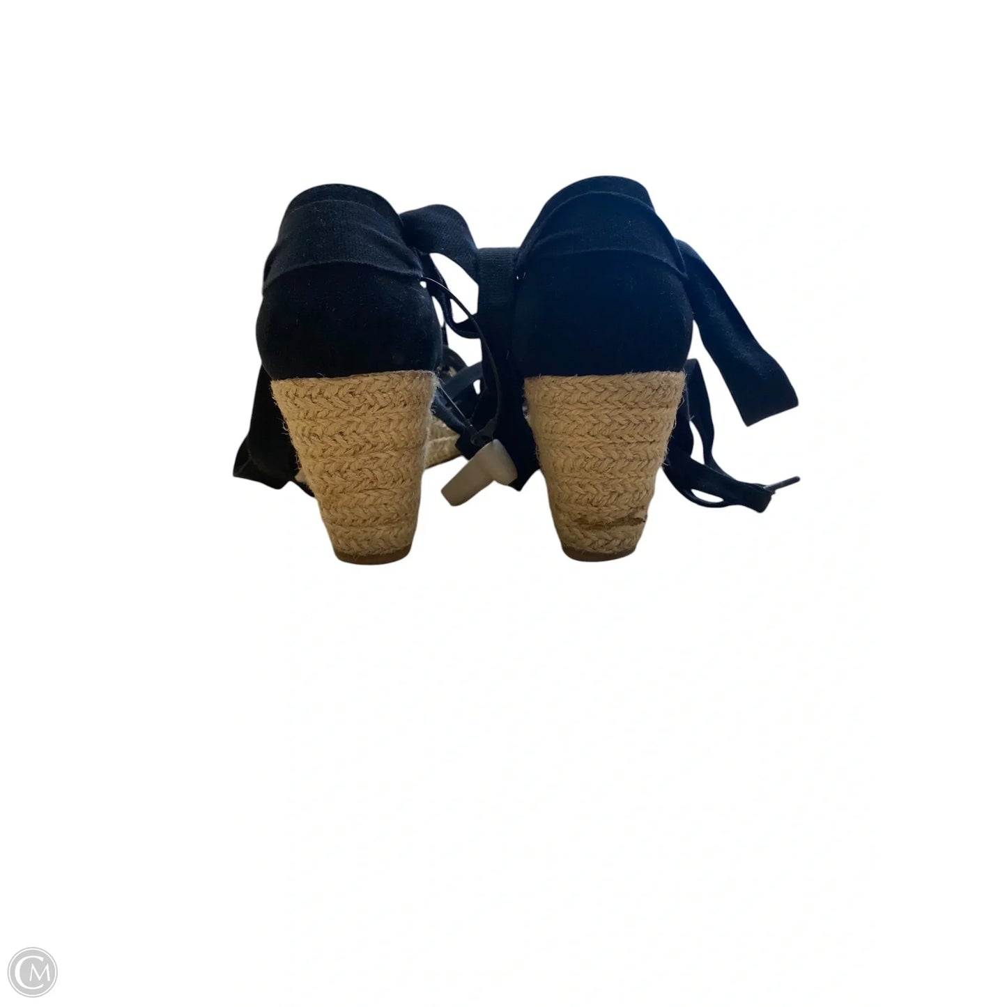 Sandals Heels Wedge By Clothes Mentor In Black, Size: 7.5