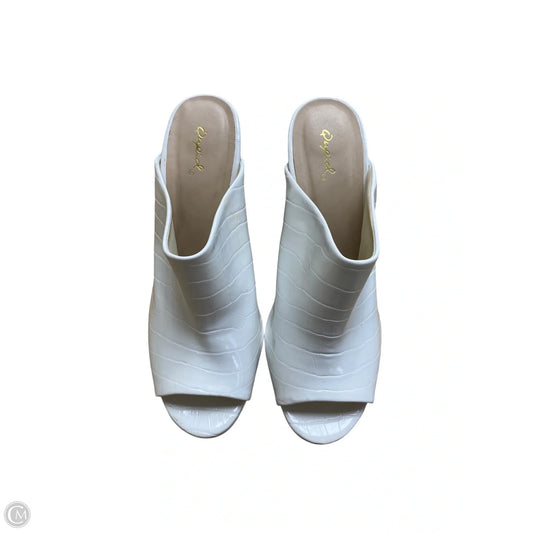 Shoes Heels Block By Qupid In White, Size: 10