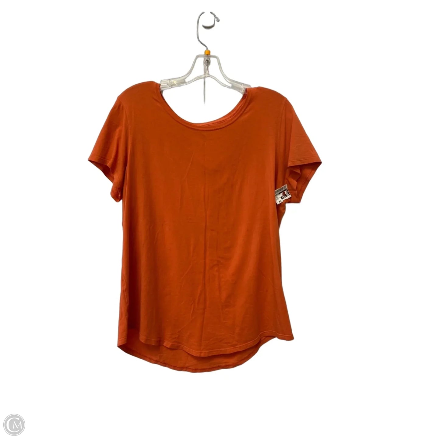 Athletic Top Short Sleeve By Lululemon In Orange, Size: M