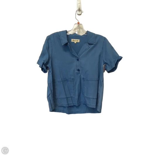 Top Short Sleeve By Madewell In Blue Denim, Size: M