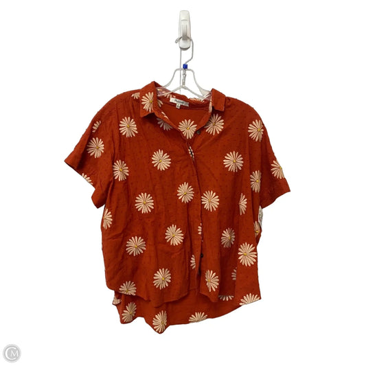 Top Short Sleeve By Madewell In Floral Print, Size: M