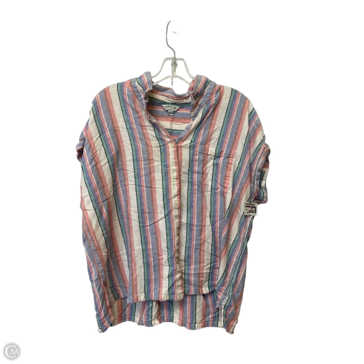 Top Short Sleeve By Orvis In Striped Pattern, Size: Xl