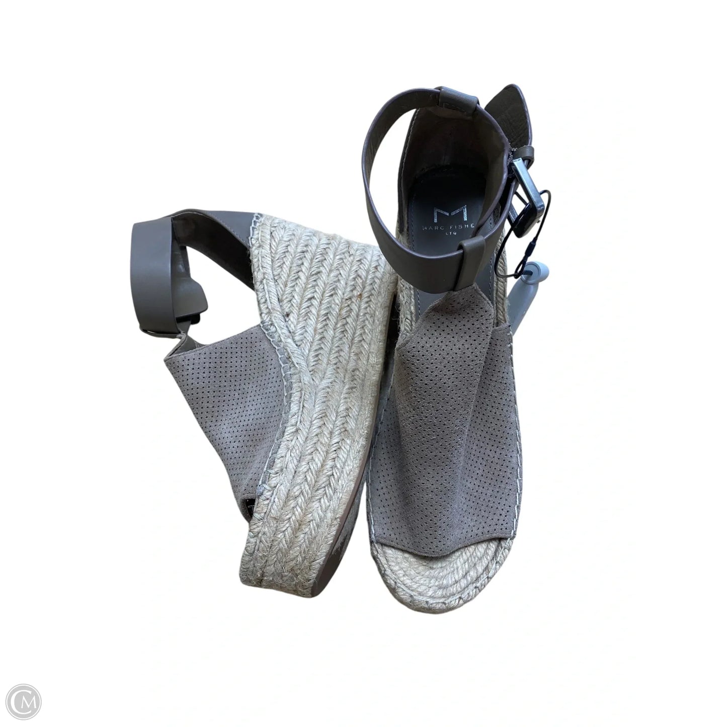 Sandals Heels Wedge By Marc Fisher In Taupe, Size: 8.5
