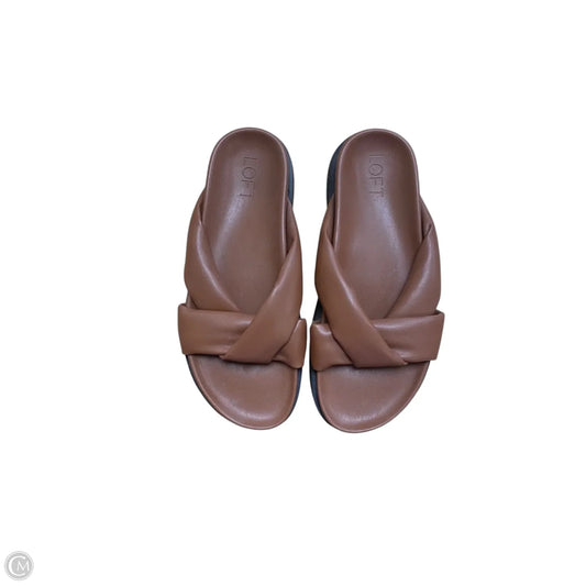 Sandals Flats By Loft In Brown, Size: 8