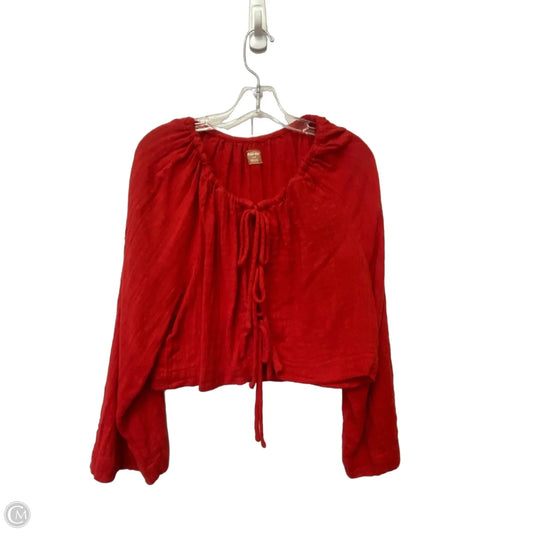 Top Long Sleeve By Clothes Mentor In Red, Size: M