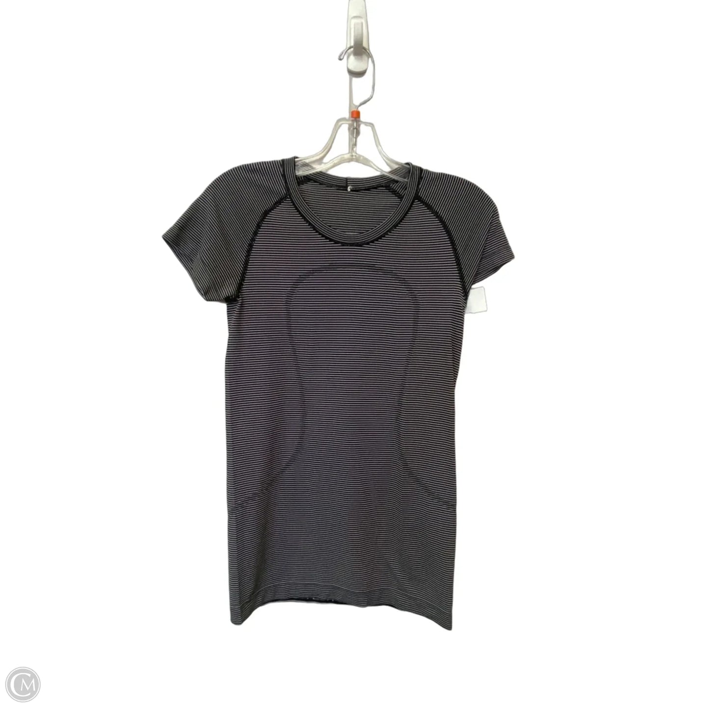 Athletic Top Short Sleeve By Lululemon In Striped Pattern, Size: 6