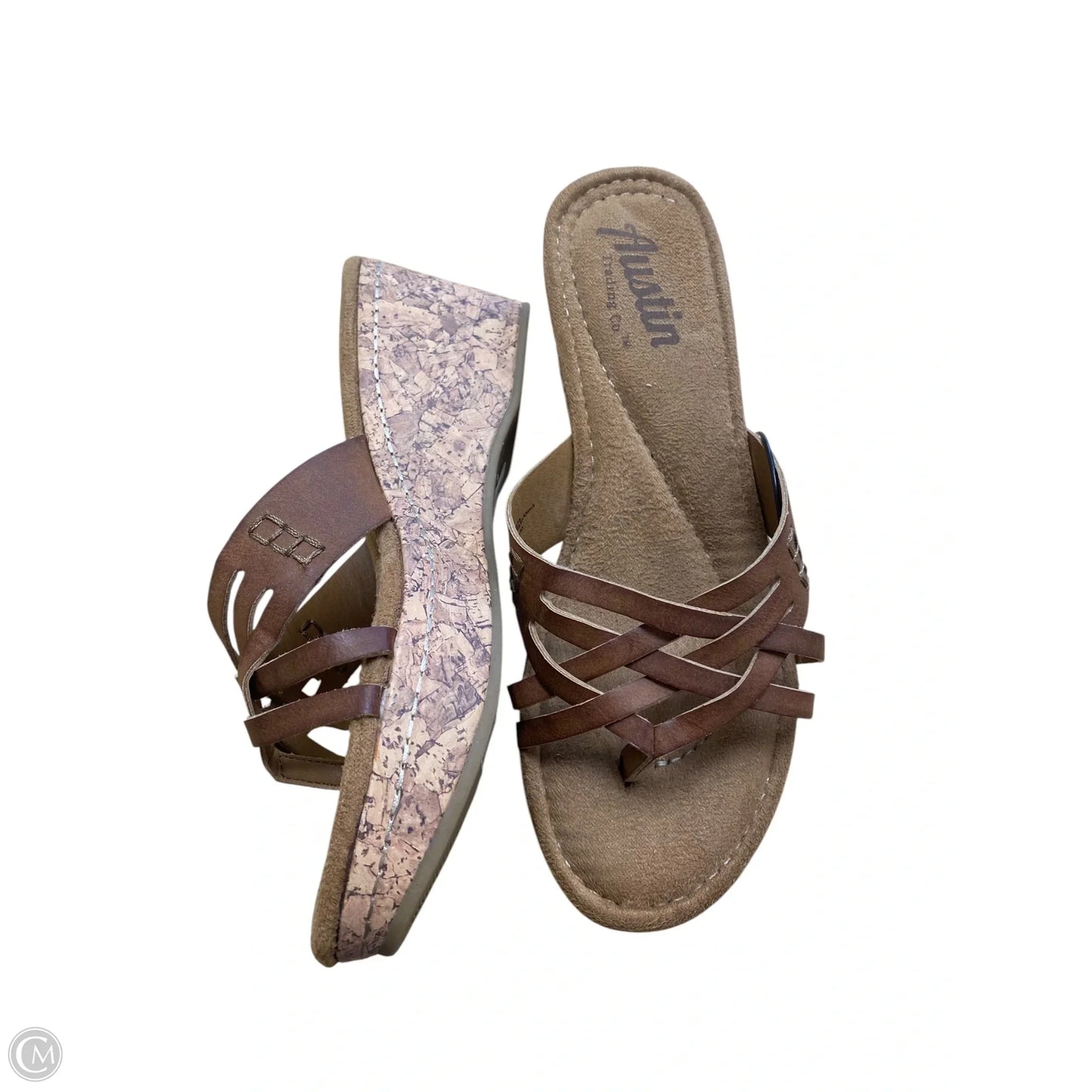Shoes Heels Wedge By Clothes Mentor In Brown, Size: 8