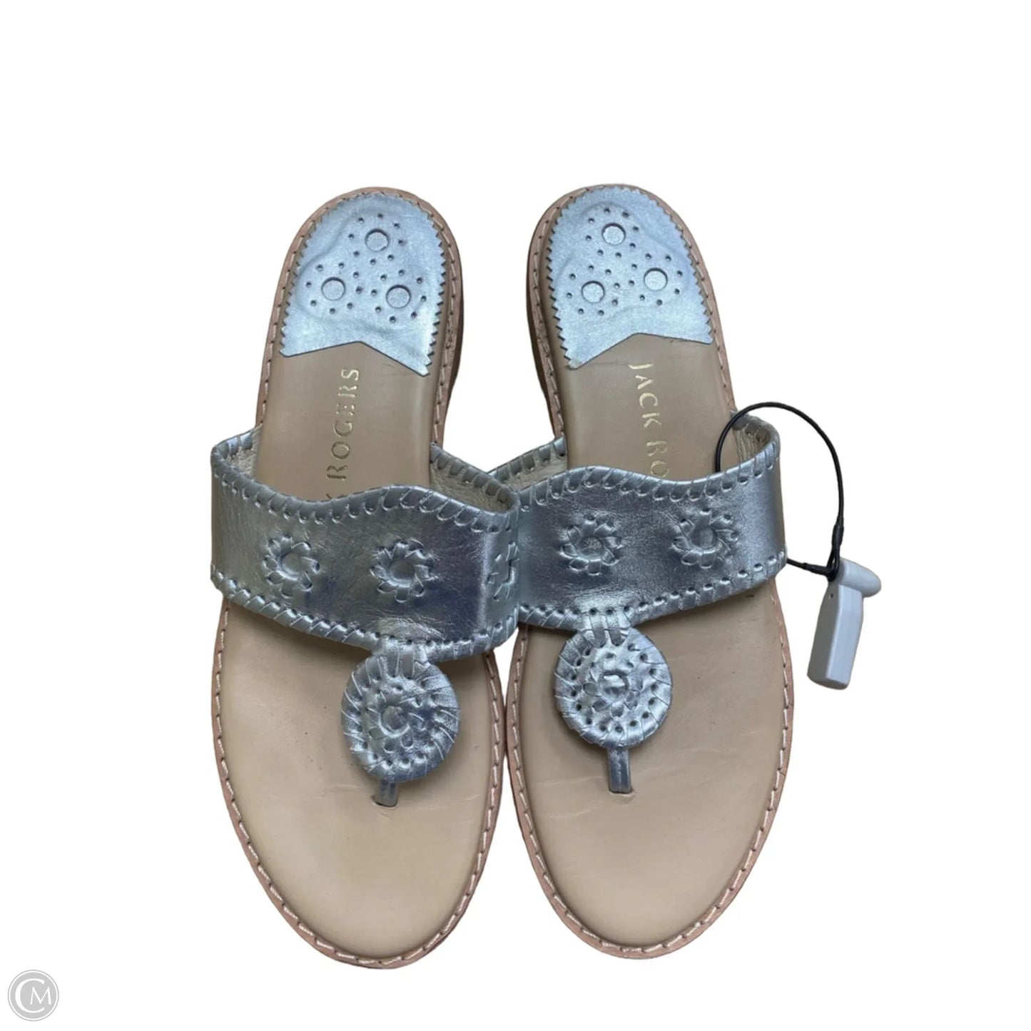 Sandals Flip Flops By Jack Rogers In Silver, Size: 10