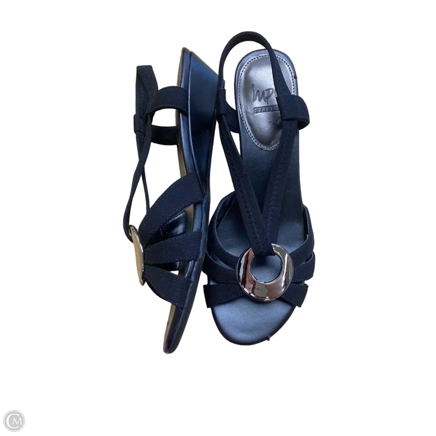 Sandals Heels Wedge By Impo In Black, Size: 7
