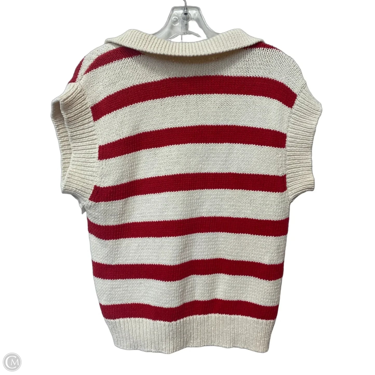 Top Short Sleeve By Downeast In Striped Pattern, Size: L