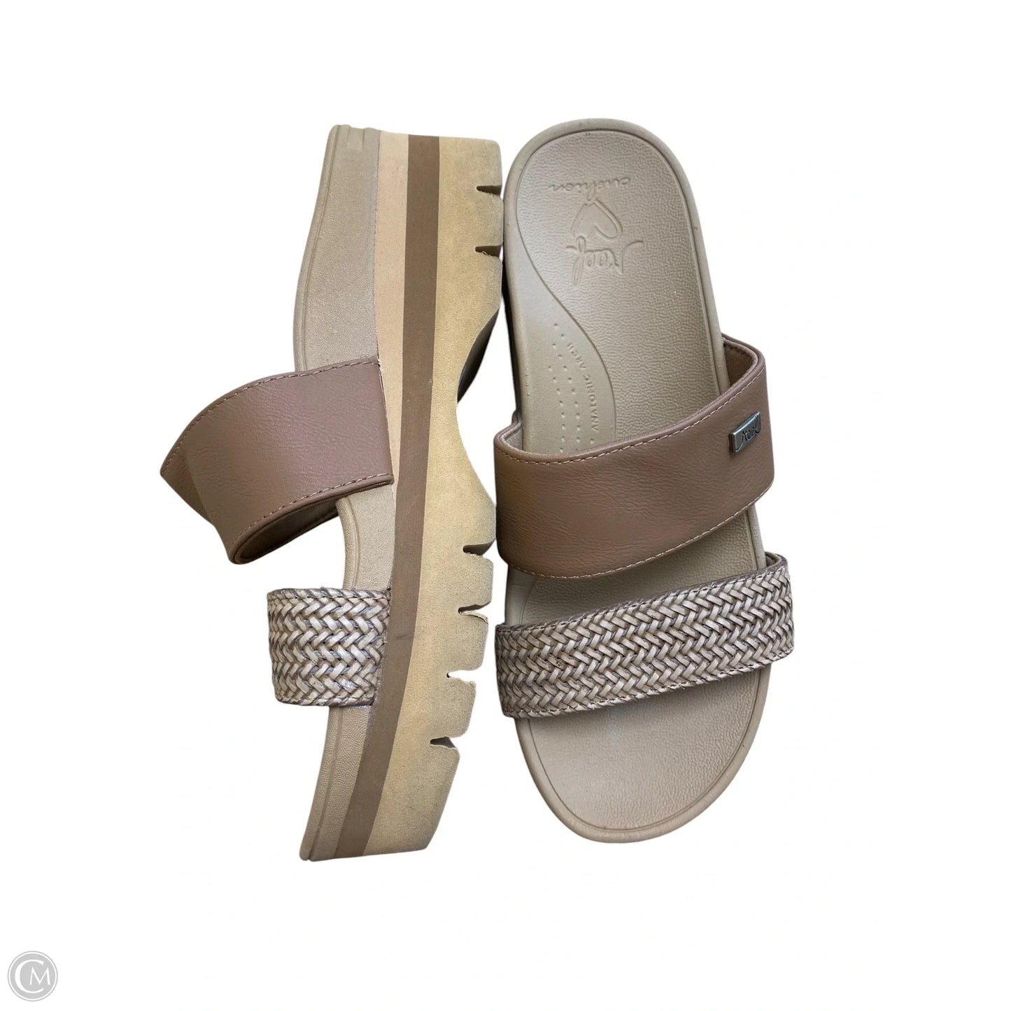 Sandals Flats By Clothes Mentor In Tan, Size: 7