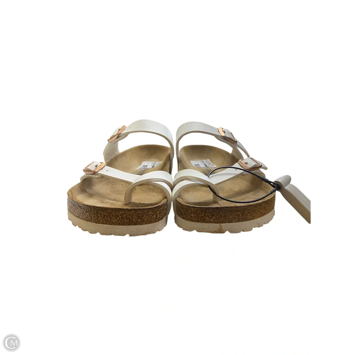 Sandals Flats By Birkenstock In White, Size: 8