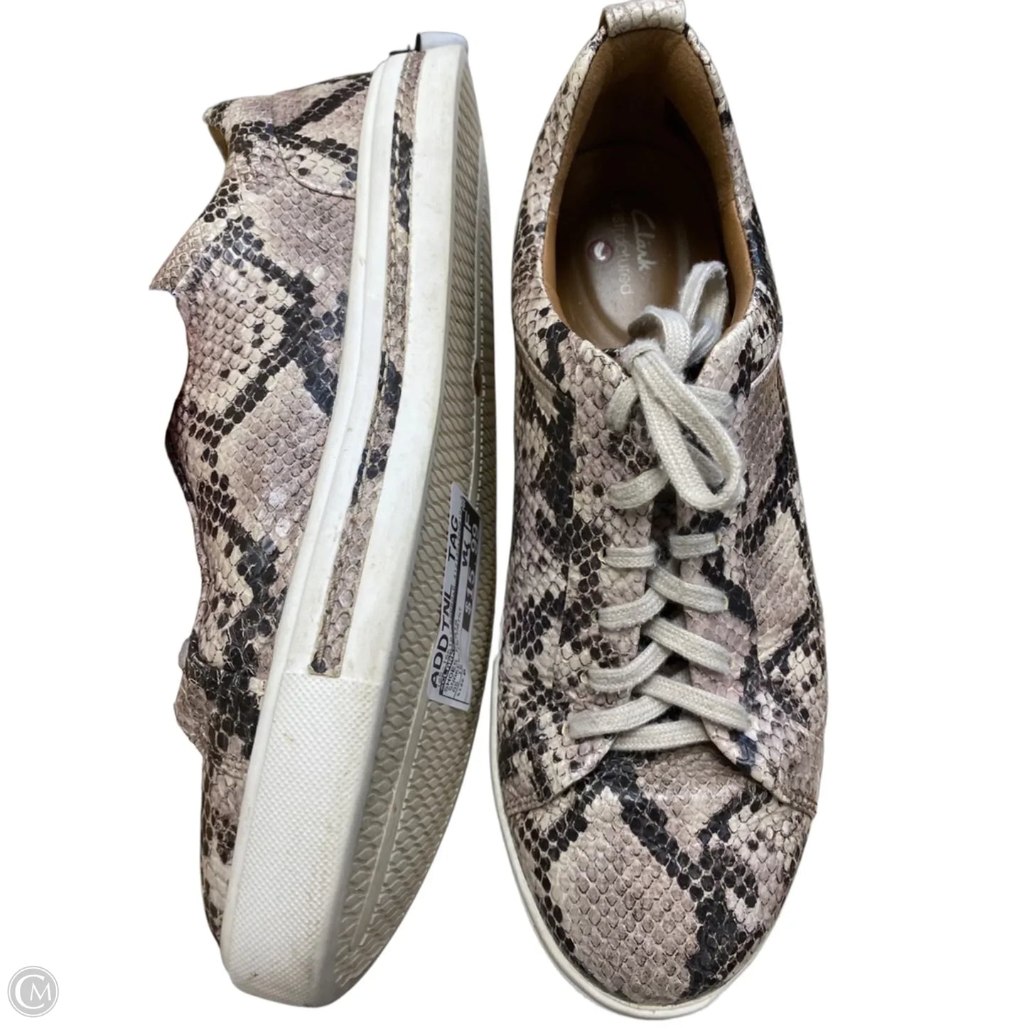 Shoes Flats By Clarks In Snakeskin Print, Size: 8