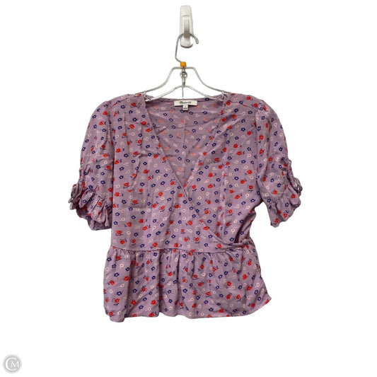 Top Short Sleeve By Madewell In Floral Print, Size: 0