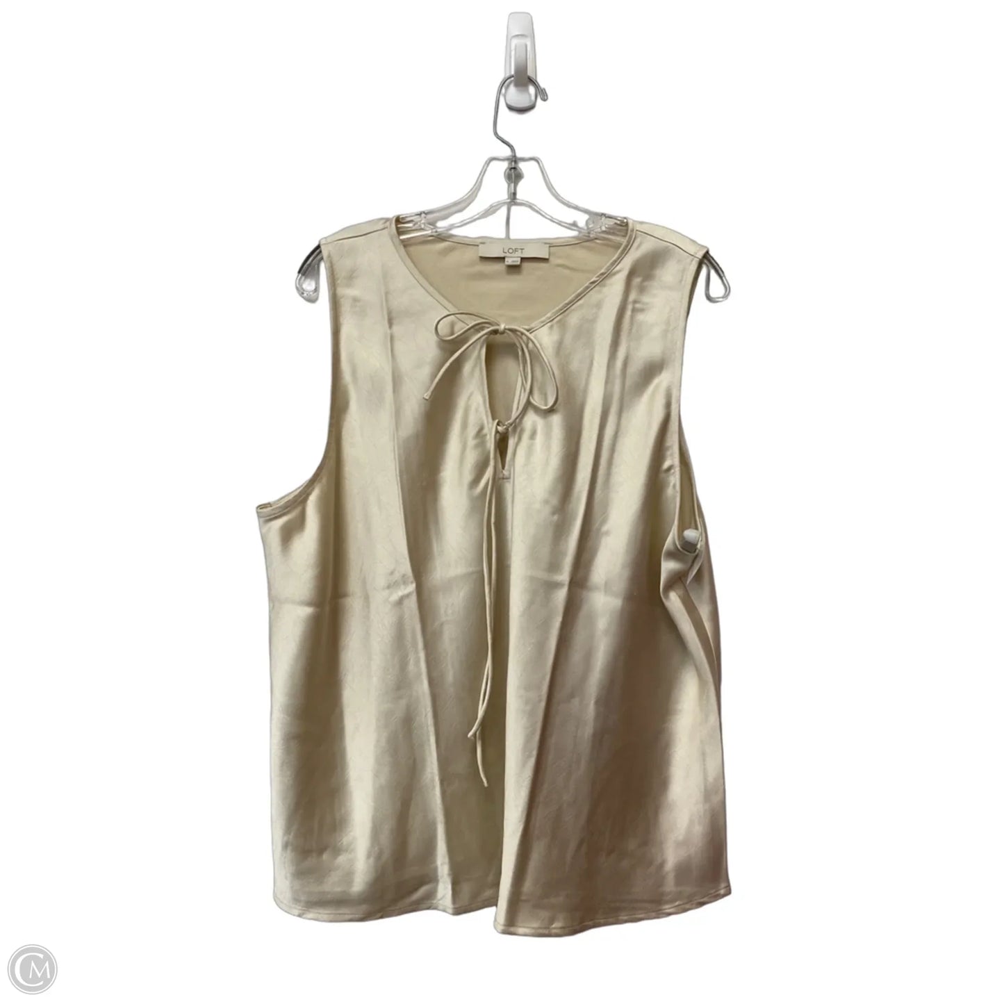 Top Sleeveless By Loft In Cream, Size: Xl