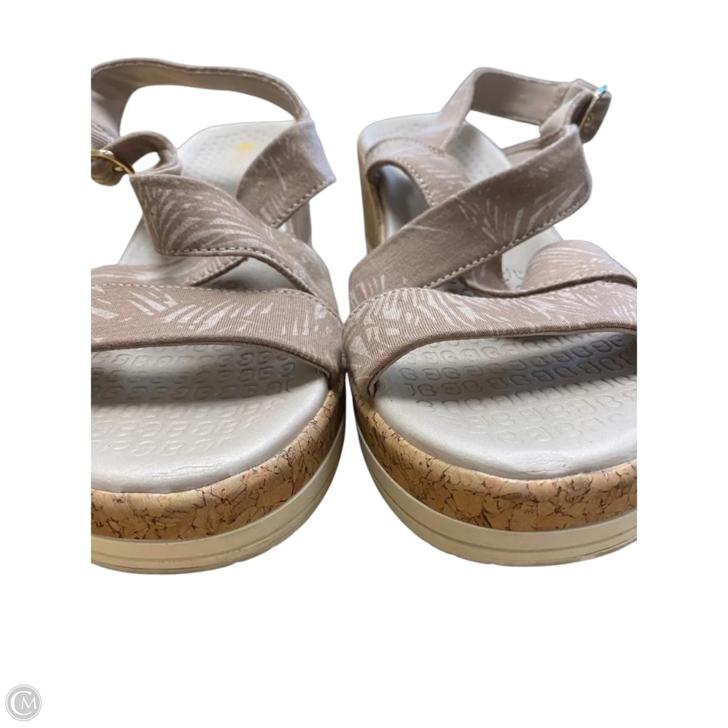 Sandals Heels Wedge By Bzees In Pink, Size: 8