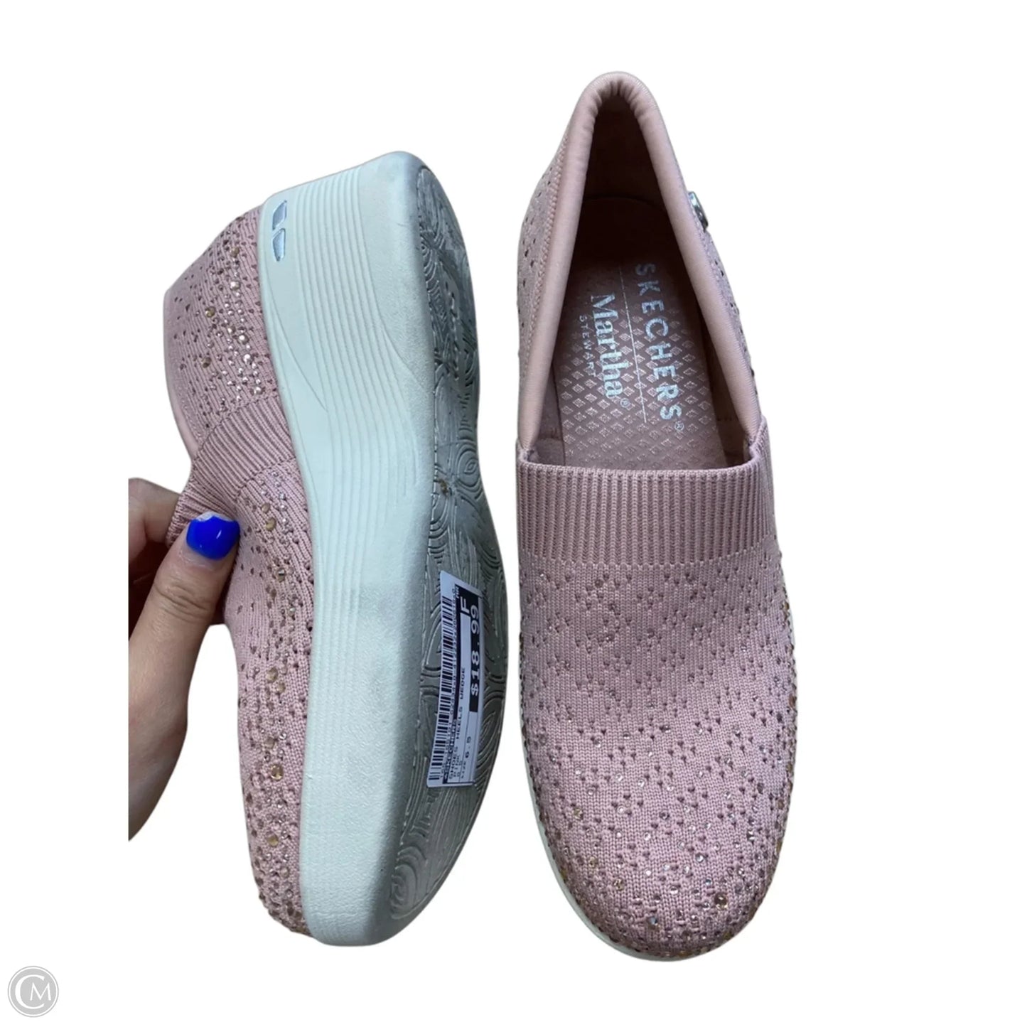 Shoes Heels Wedge By Skechers In Pink, Size: 6.5