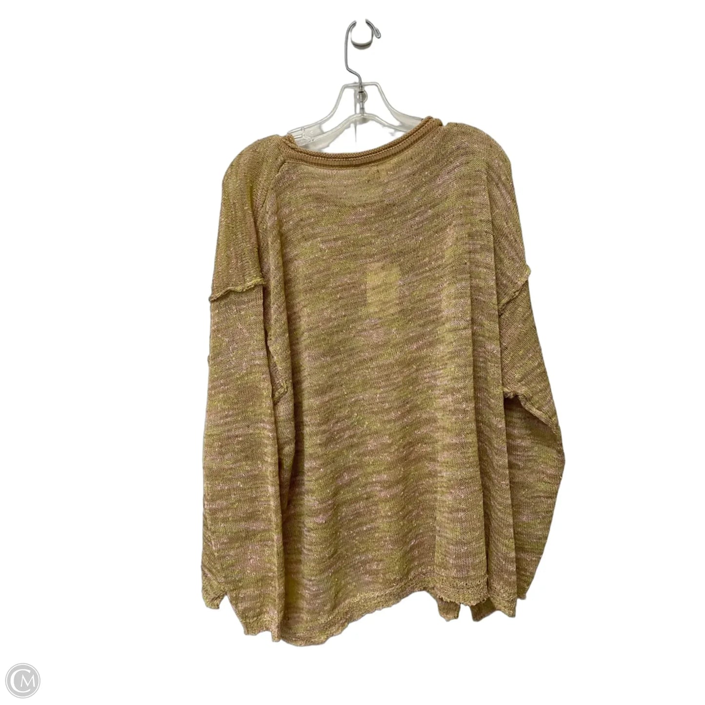 Top Long Sleeve By Easel In Brown & Pink, Size: M