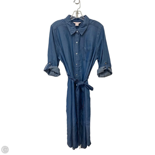 Dress Casual Midi By Allison Daley In Blue Denim, Size: M