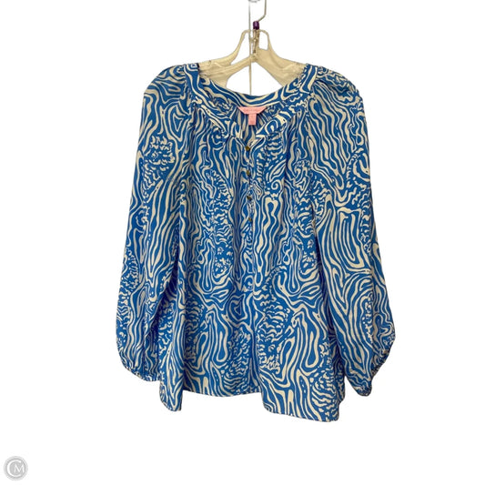Top Long Sleeve Designer By Lilly Pulitzer In Blue, Size: L